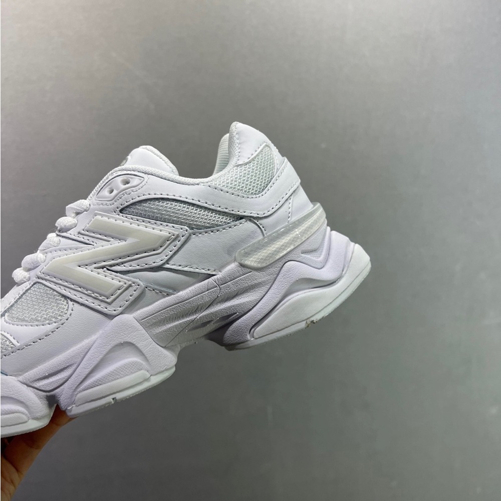 New Balance 9060 Women's All-White Chunky Trainer Sneakers - Picture 5 of 6